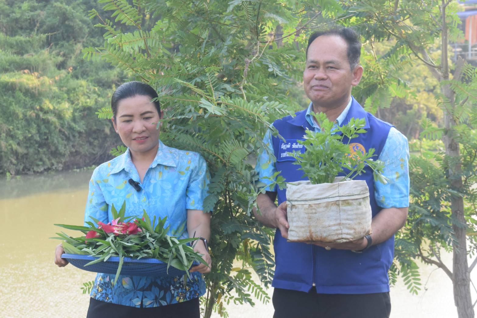 นายอำเภอมหาราช จังหวัดพระนครศรีอยุธยา น้อมนำพระราชดำริ "บ้านนี้มีรัก ปลูกผักกินเองและทางนี้มีผล ผู้คนรักกัน" เสริมสร้างความมั่นคงทางอาหาร